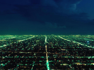City night lights street sky - ektachrome photograph free wallpaper