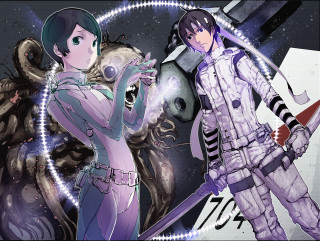Anime characters space background circular - a space background free wallpaper