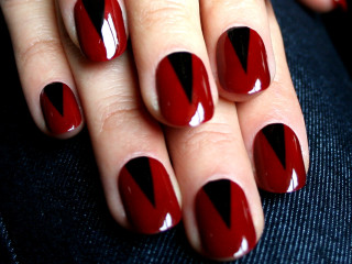 Woman red nails manicure black - an art deco painting free wallpaper