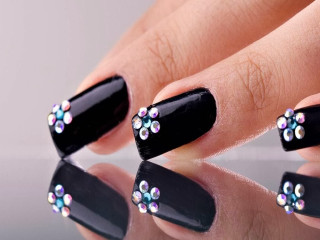 Woman hand black nail polish 2 - a womans hand free wallpaper