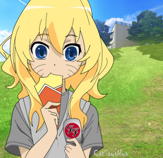 Blonde girl holding book blue - the camera free wallpaper