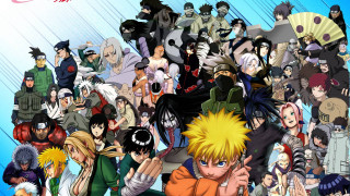 Anime collage blue background red - a collage free wallpaper