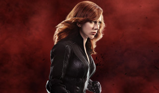 Woman black widow red hair - her shoulder free wallpaper