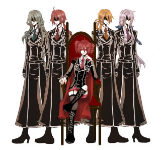 Anime characters red chair white - a group of anime characters free wallpaper