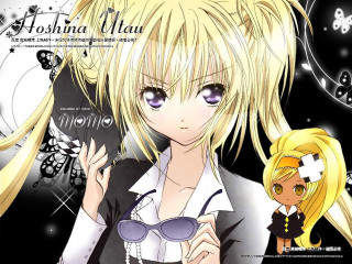 Blonde girl butterfly glasses anime - anime visual free wallpaper