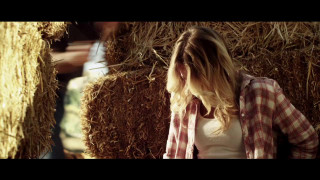 Woman standing hay pile field - christabel dennison free wallpaper for desktop