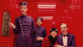 Group people uniform red wall - a red wall free wallpaper