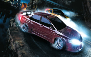 Car light driving road video - a city in the background free wallpaper