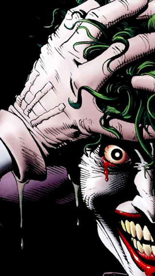Joker closeup knife blood dripping - his mouth free wallpaper