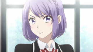 Girl purple hair tie window - a character portrait free wallpaper
