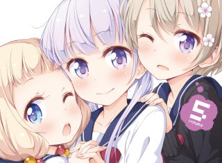 Blonde blush blueeyes hugging smiling - blue eye and blonde hair free wallpaper