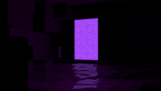 Purple door black floor water - a purple light free wallpaper