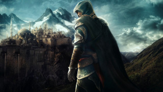 Medieval man castle mountain cloudy - a castle free wallpaper