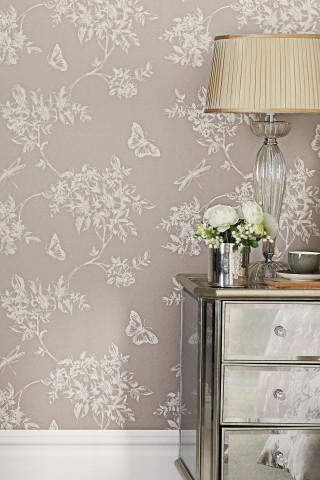 Lamp dresser flower wallpaper interior - a lamp free wallpaper