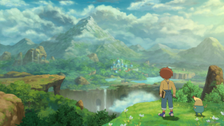 Boy girl hill river mountains - a river and mountains free wallpaper