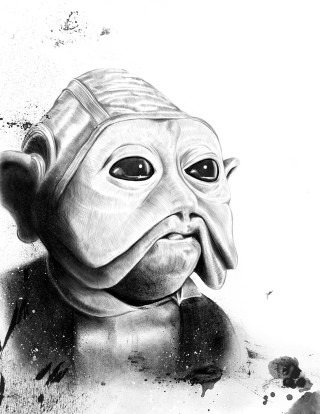 Man cigarette mask drawing illustration - free sci-fi wallpaper