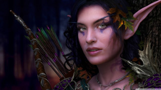 Woman horned head bow arrows - epic fantasy character art free wallpaper
