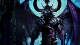 Demonic purple horned demon head - demonic free wallpaper
