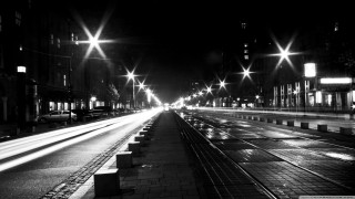 City street night streetlights benches - bench free wallpaper