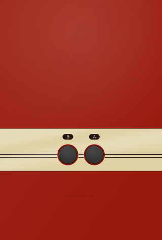 Red wall black buttons white - a black stripe free wallpaper