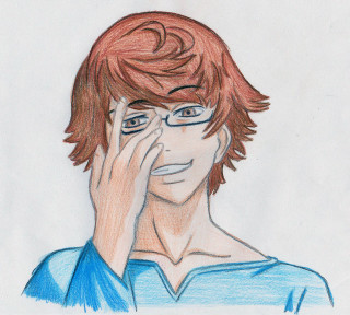 Man glasses hand face drawing - a drawing of a man free wallpaper