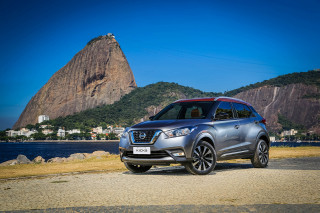 Silver nissan suv mountain lake - a mountain range free wallpaper