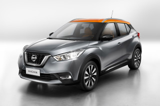 Silver nissan kicks orange stripe - the front of its free wallpaper