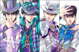 Group hats ties hand face - vivid free wallpaper