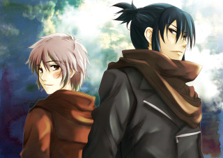 Anime characters cloudy sky trees - vanita free wallpaper
