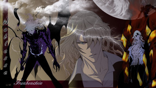 Anime characters full moon clouds - gothic free wallpaper