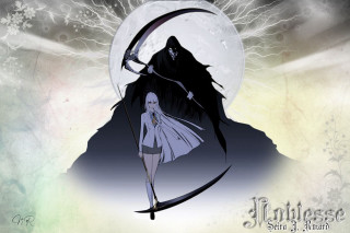 Woman long white dress sword - a full moon free wallpaper