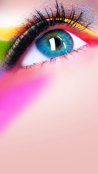 Woman eye multicolored makeup long - david lachapelle free wallpaper