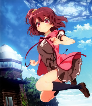 Girl flying short dress arms - poster art free wallpaper