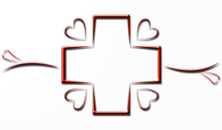 Cross hearts cutout white background - neoplasticism free wallpaper