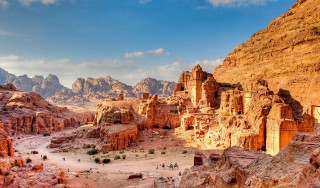 Rocky landscape mountains bridge city - a rocky landscape free wallpaper