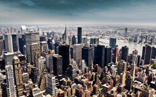 City tall buildings river dark 2 - ashcan school free wallpaper