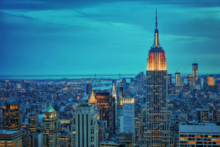 City skyline night lights bridge 4 - tall building free wallpaper