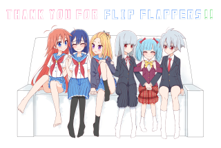 Anime girls bench thank you - a group of anime girls free wallpaper