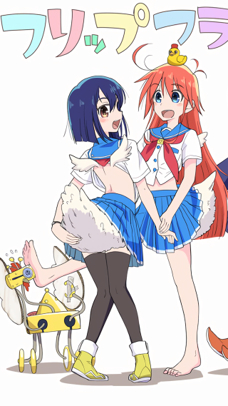 Two anime girls blue hair 4 - concept art free wallpaper