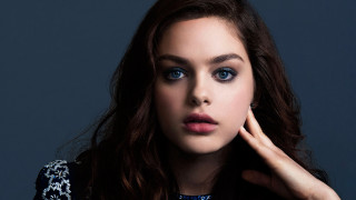 Woman blue eyes long hair 2 - her cheek free wallpaper