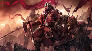 Man armor sword flag group - a man in armor holding free wallpaper