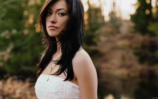 Gothic woods river white dress - a picture free wallpaper