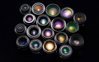 Colored lenses black background group - different free wallpaper
