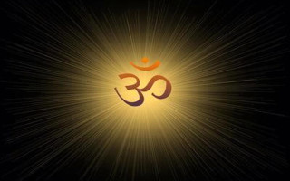 Golden om shan symbol starburst - golden free wallpaper