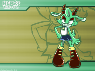 Green white cartoon character hat - furry free wallpaper
