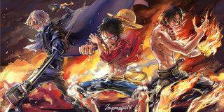 Anime characters fighting fire sword - eiichiro oda free wallpaper
