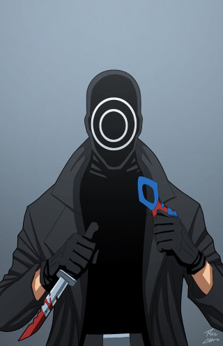 Man black hooded jacket scissors - bedwyr williams free wallpaper