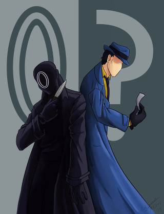 Man blue coat black suit - a gun free wallpaper