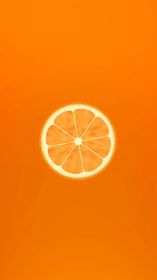 Slice of orange in the - a minimalist painting free wallpaper