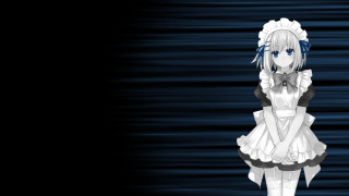 Anime girl dress blue light - a blue light behind her free wallpaper